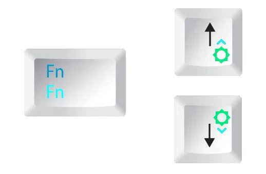 دو رنگ متفاوت از کلید Fn بروی کیبورد کامپیوتر